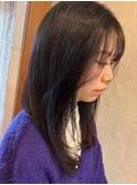 大人可愛いストレートツヤ髪黒髪暗髪顔回りナチュラル20代30代