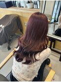 【石坂遥香】ブリーチなし ワインレッドカラー