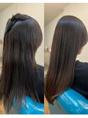 小顔ネビージュワンレン/縮毛矯正/髪質改善/ツヤ髪/くせ毛