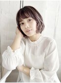 透け感ミックスカールボブ