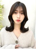 20代30代40代◎前髪パーマ韓国風巻きくすみベージュお団子ヘア