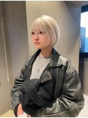 【栄矢場町】ホワイトカラー×おしゃれボブ