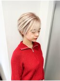 コンパクトショート×ミルクティーベージュ