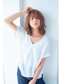 レイヤーカット　ミニウルフ　デジタルパーマ　グレージュ