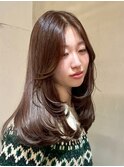 レイヤーカット×まろやかブラウン