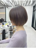 丸顔/ミニウルフ/チェリーブラウン/ショートボブ