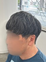 フイ 新宿3丁目(Hui)&nbsp;フェザーパーマ/グレーブルーカラー／刈り上げショートパンク