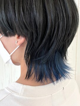 ニューヨークニューヨークマザーズ(NYNY Mothers) マッシュウルフ/レイヤー/インナカラー/ブルーブラック