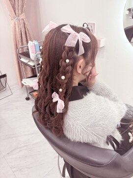 クラン 梅田店(Clan) みつあみハーフツイン/梅田ヘアセット