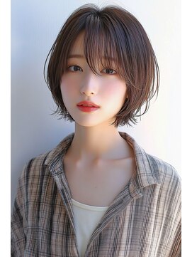 クシュ 所沢西口エミテラス前店(kusyu...) ダークパープルナチュラルショートミルクブラウン夏小顔レイヤー