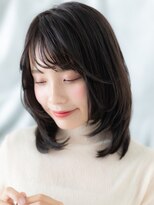 ドクターズサロン LAB 小山店 オリーブブラウン斜めバングレイヤーカットu小山20代30代40代