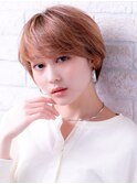 インナーグレージュorピンクベージュの薄めバングのマチルダボブ