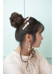 お団子ヘアアレンジ