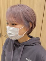ボネッカ 鶴見(BONECCA)&nbsp;【上岡茉央】ハイトーンカラー☆ピンクパール×マッシュショート