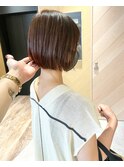 *小顔シルエットボブ ミニボブ ベージュカラー 神戸美容室