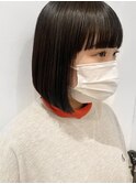 ワイドバング×シンプルボブ