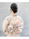 似合わせ浴衣着付け推し活ヘアセット　ロングからアップスタイル