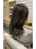 ブリーチなしオリーブグレージュ