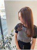 レイヤーカット 柔らかブラウン