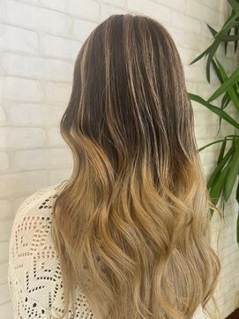 ビス ヘア アンド ビューティー 西新井店(Vis Hair＆Beauty) 大人かわいいバレイヤージュブリーチハイライトショコラアッシュ