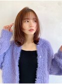 〈藤間〉顔まわりカット/レイヤー/くびれヘア/シアーベージュ