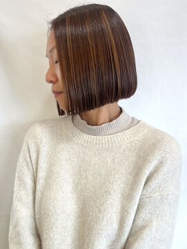 ヘアメイク ミチ 富田店(HAIRMAKE MICHI) 【MICHI 富田店 杉本 郁美】ぱつっとボブ ハイライト