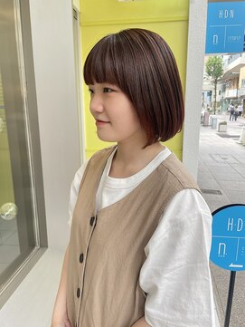 エイトヘアー(8 HAIR) 内巻きボブ×オレンジブラウン