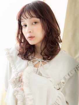 カバーヘア ブリス 川口(COVER HAIR bliss) チェリーレッド大人可愛い波巻き毛先パーマA0川口20代30代