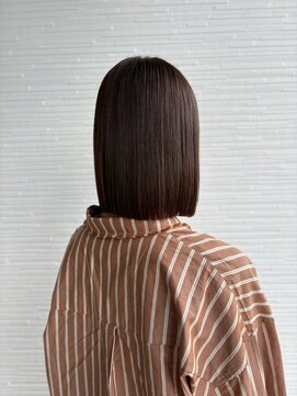 アパートメントヘアー 佐賀/艶髪/ミディアムボブ/グレージュ/切りっぱなし