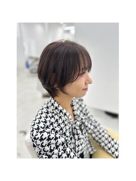 カラーハイライトハッシュカットレイヤーカットボブ髪質改善