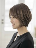 川越/ショート/ボブ/ハイライト/白髪ぼかし/白髪染め
