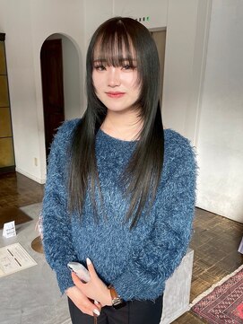 ヘアーアイスカルテット(HAIR ICI QUARTET) 透明感ダークグレージュ小顔レイヤーロング艶感