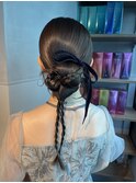 【カチモリ】結婚式銀座お団子タイトヘアセットアレンジ