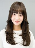 夏イルミナカラーロングレイヤーブリーチなしカラー艶髪