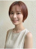 艶髪ミニボブ/丸みショート/ピンクブラウンブリーチなしｐ大宮