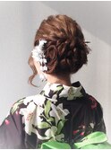 お呼ばれへアセット*波ウェーブ*ロープ編み*