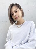 外国人風切りっぱなしボブ エアタッチパープルグレージュ  T1229
