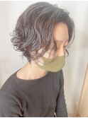【morio原宿】前髪なしショート　30代パーマ　スパイラルパーマ