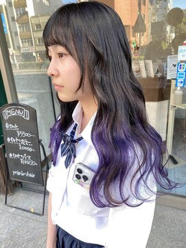 ミニム ヘアー(minim hair) 【minim×日比】グラデーションカラー ブルーラベンダー