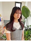ロングレイヤー¥インナーワインレッド