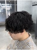 熊本MEN'S HAIR 波巻きスパイラル 刈り上げマッシュ 