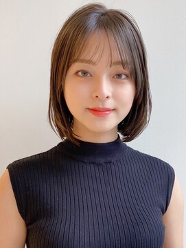 エトラ 渋谷店(etora) 前髪 ネビージュ ボブルフ 黒髪 ワンレン 小顔 "