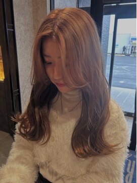 アース コアフュールボーテ 熊谷店(EARTH coiffure beaute) ミルクティーベージュ_ホワイトカラー_レイヤーカット_ワンホン
