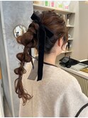 アレンジ　艶髪　髪質改善　ヘアセット　編みおろし　顔まわり