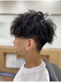 ツーブロック刈り上げツイストスパイラルパーマp1名護大東