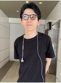 men's/スパイキーショートパーマビジネスヘアセンターパート