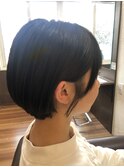 20代30代40代小顔ハンサムショートアッシュブルーブラック