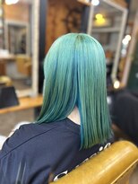 トルチェ(toRtue) グリーン×ブルー アンブレラカラー ポイントカラー