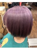 ボブ×ラベンダーパープル