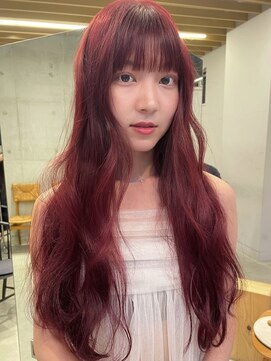 ケイトミラー(KATE Mirror) 【KANON】ロングレイヤー暖色カラーバーガンディーカシスカラー